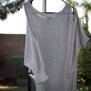 Express Silver Metallic Top